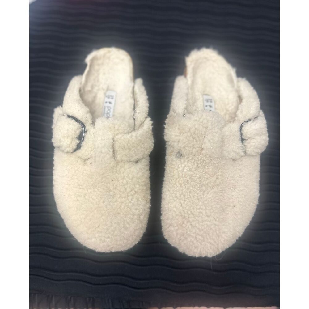 BIRKENSTOCK PAPILLIO BOSTON TEDDY SHEARLING BIG BUCKLE CLOGS EU 39, US 8.5